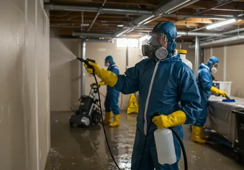 Basement Sanitization and Antimicrobial Treatment process in Spring Grove, IL