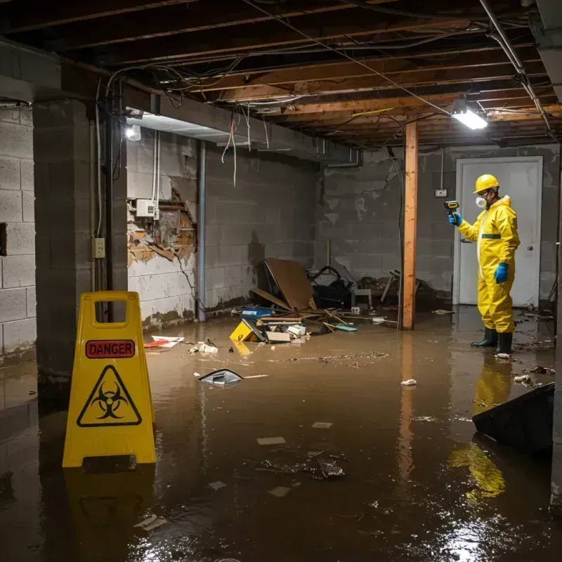 Flooded Basement Electrical Hazard in Spring Grove, IL Property