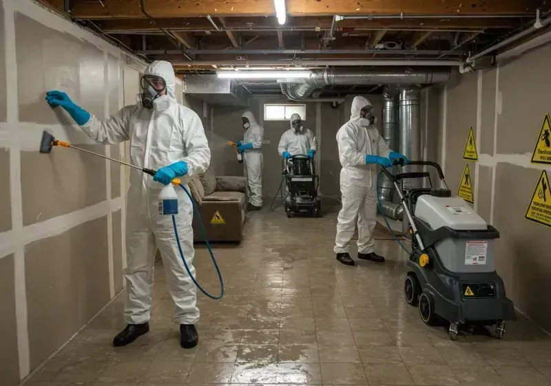 Basement Moisture Removal and Structural Drying process in Spring Grove, IL